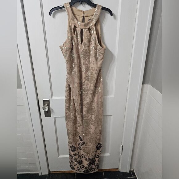 Scarlett  floral sequin floor length gown, like new sz 10 - Picture 1 of 6